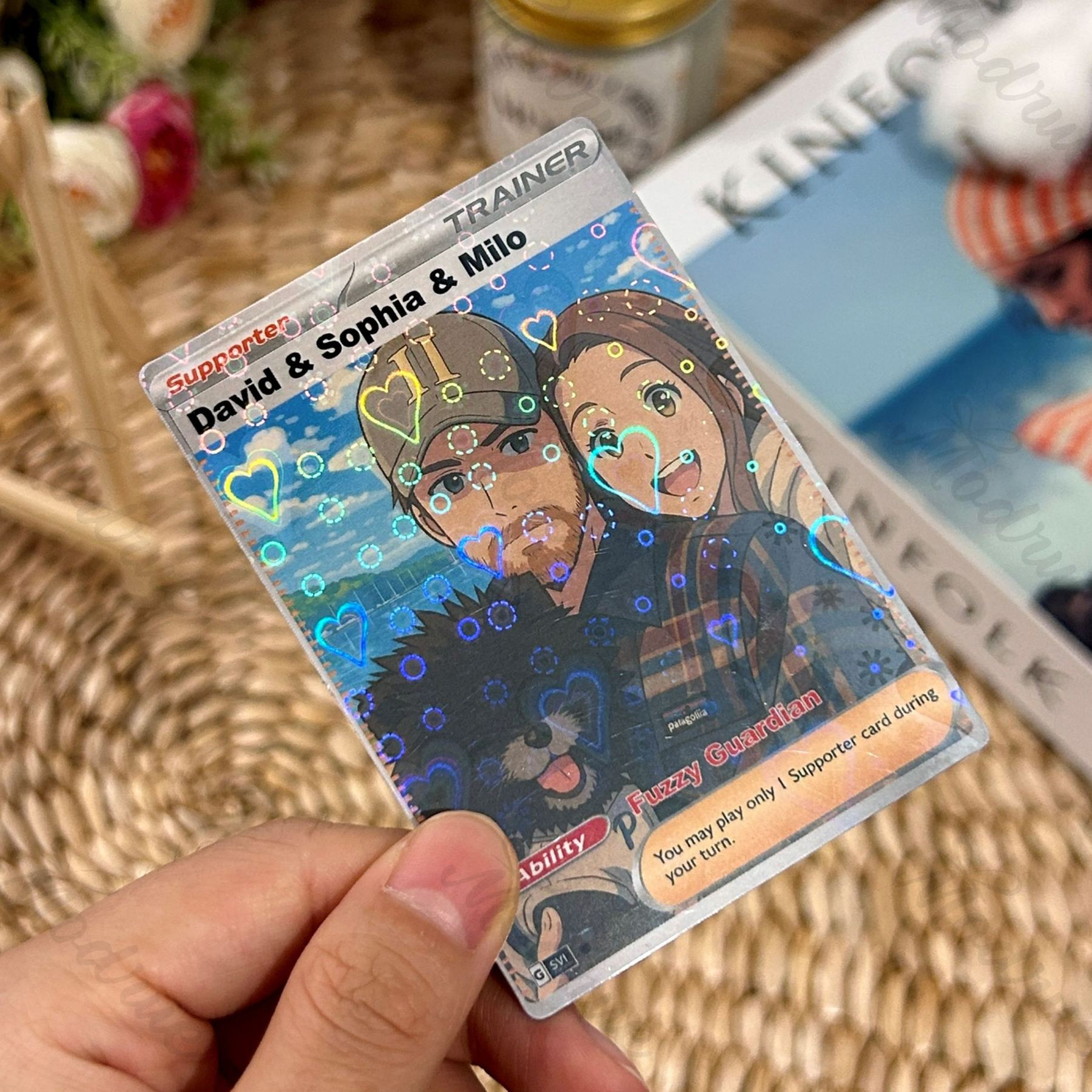 Personalized Couple Photo Anime Style Card