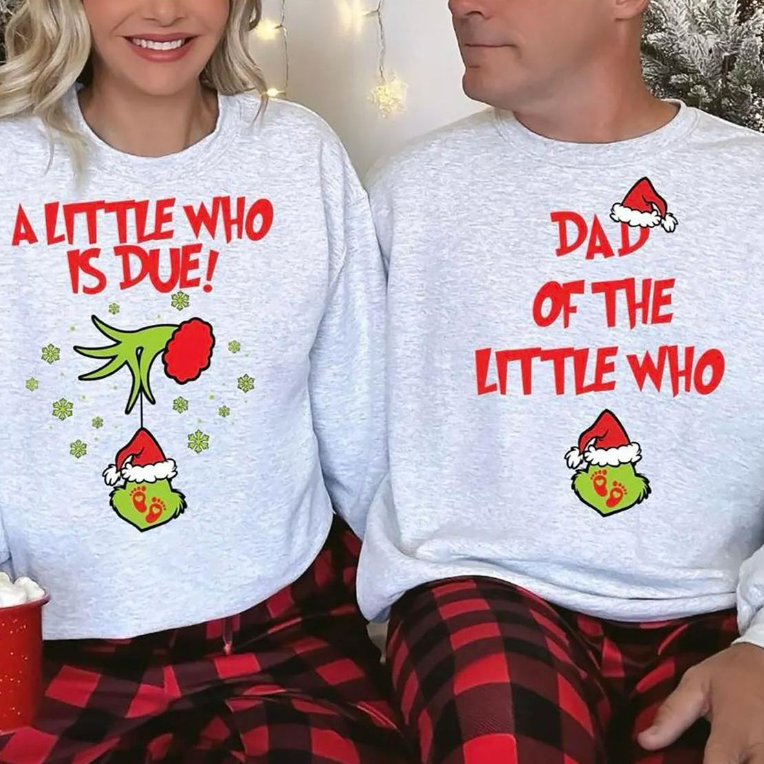 Custom Christmas Pregnancy Announcement Sweatshirt