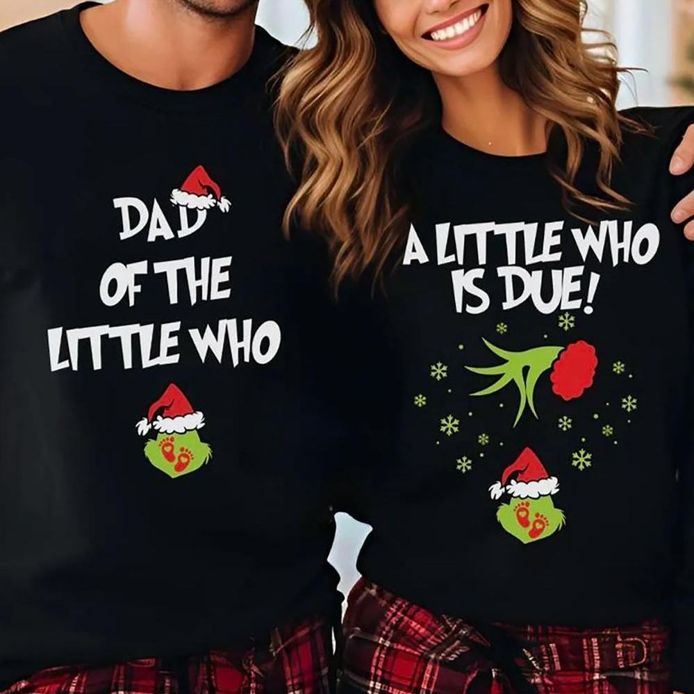 Custom Christmas Pregnancy Announcement Sweatshirt