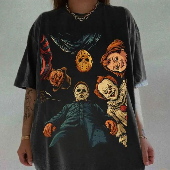Retro Halloween Characters Tshirt