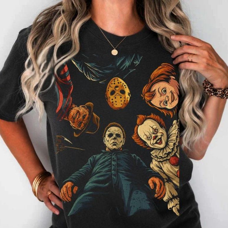 Retro Halloween Characters Tshirt