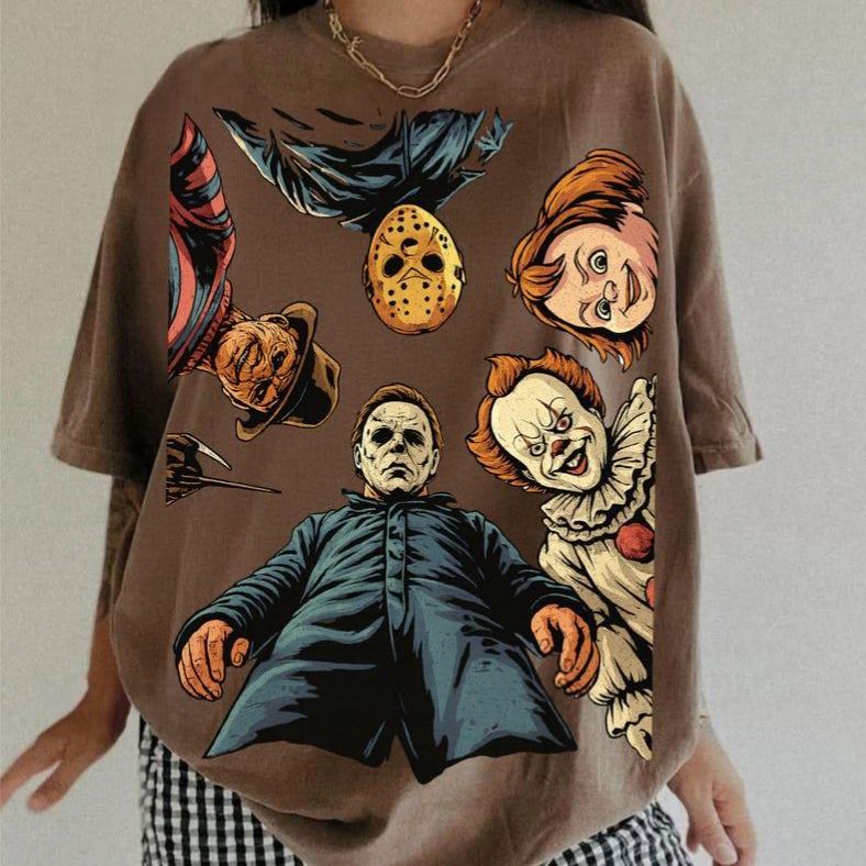 Retro Halloween Characters Tshirt