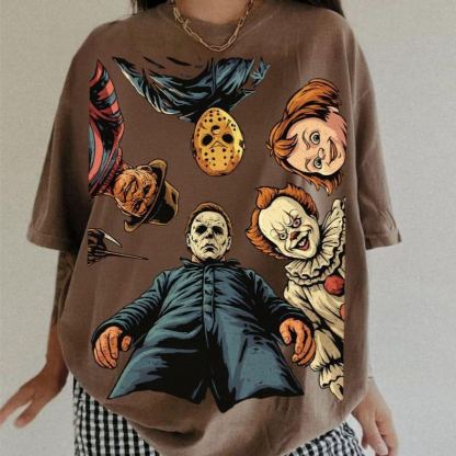 Retro Halloween Characters Tshirt