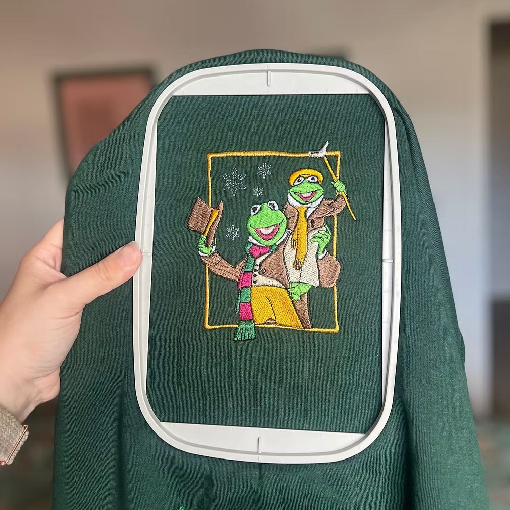 Kermit Christmas Carol Embroidered Sweatshirt