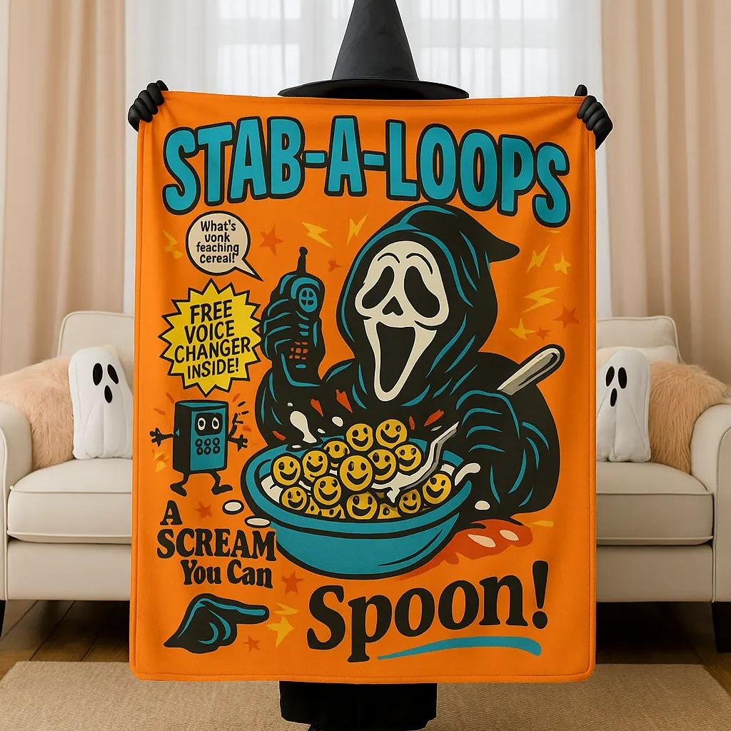 Cereal Halloween Retro Spooky Blanket