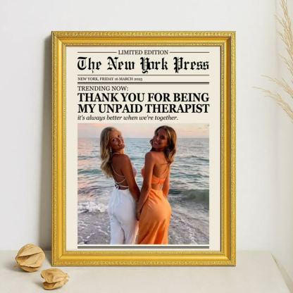 Custom Newspaper Print, Custom Friendship Wall Art