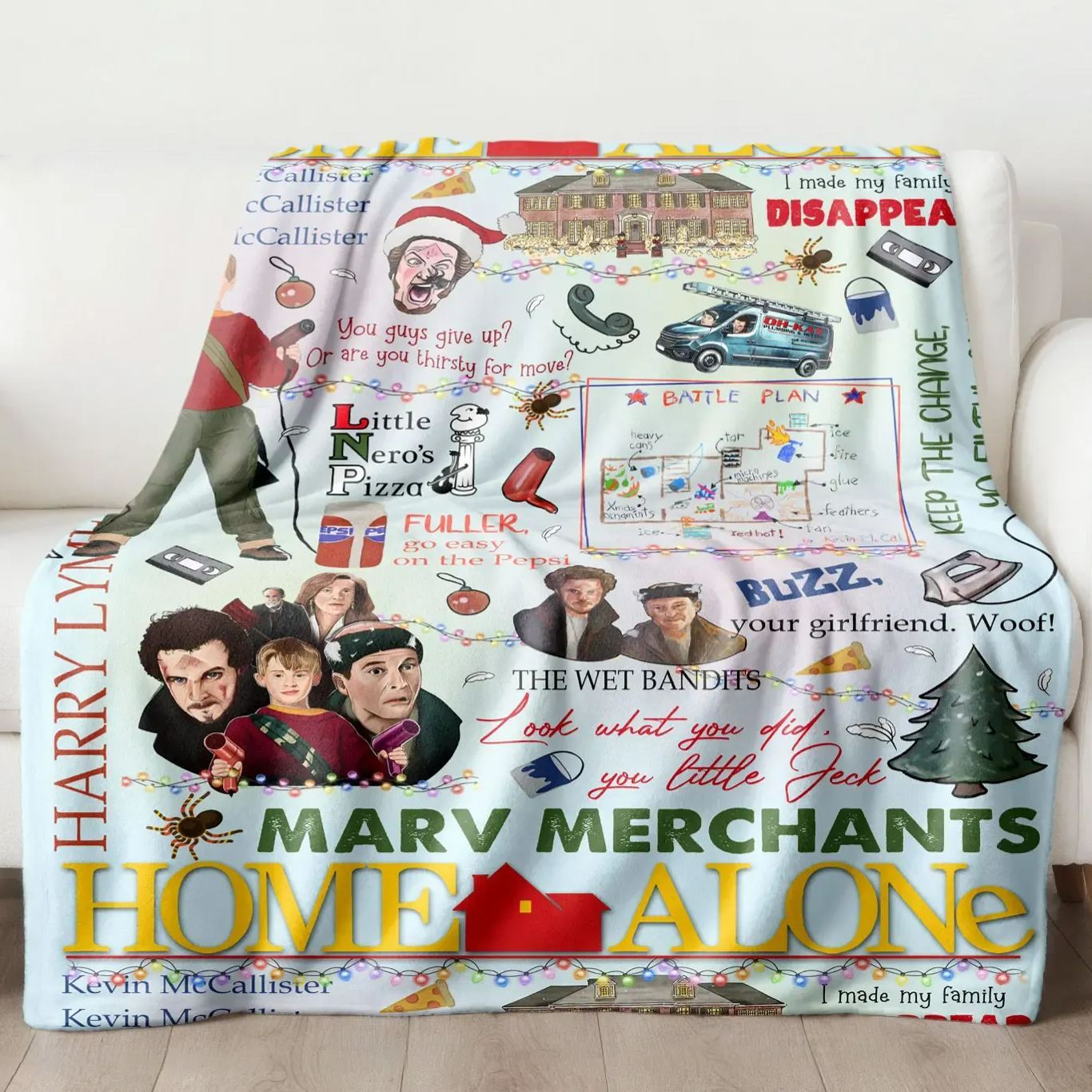Home Alone themed Christmas Blanket 