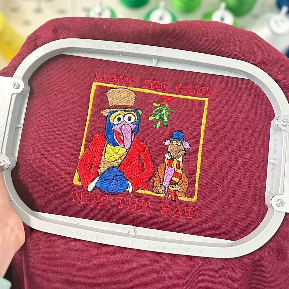 Light the Lamp Not the Rat Embroidered Sweatshirt