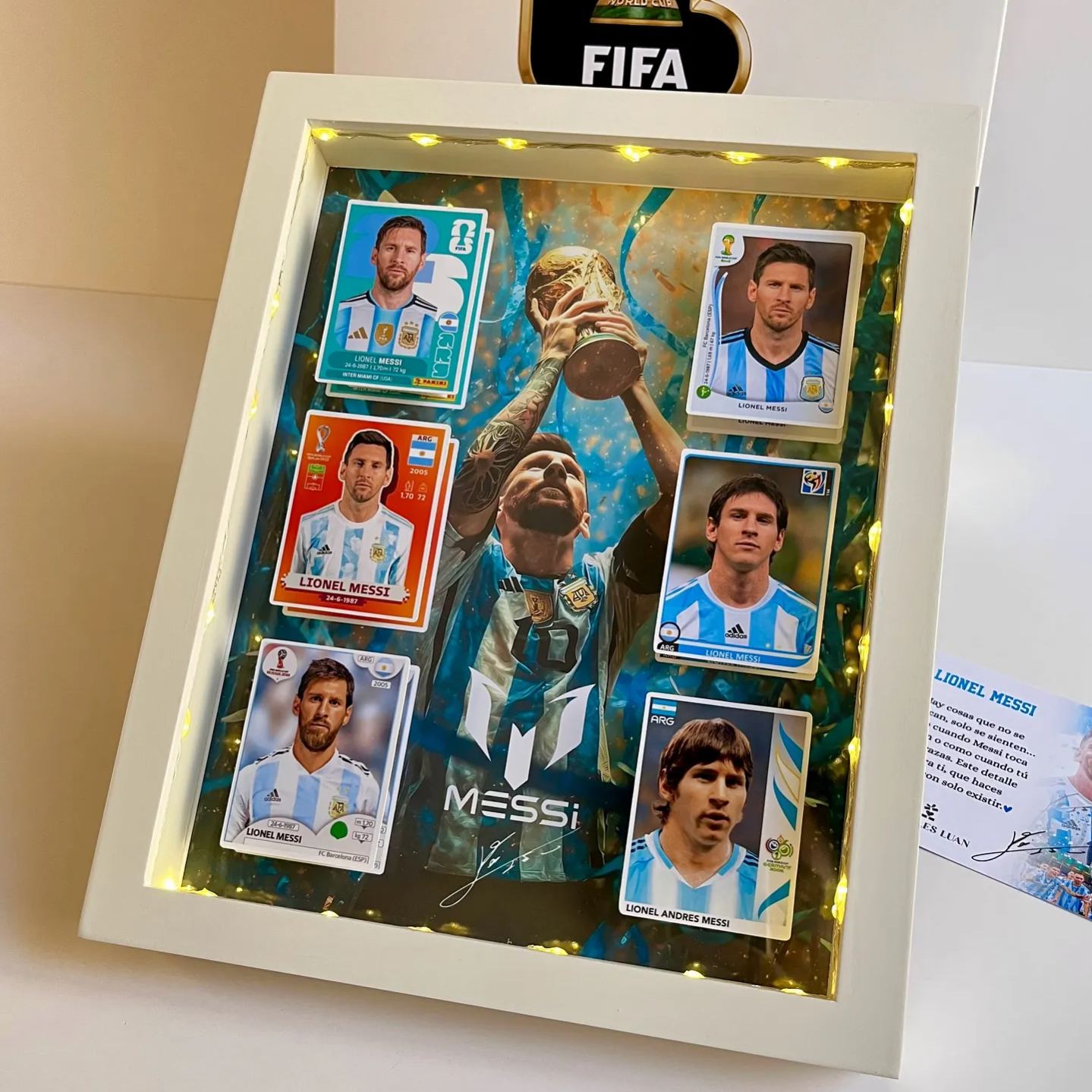 Messi World Champion LED Shadow Box Frame