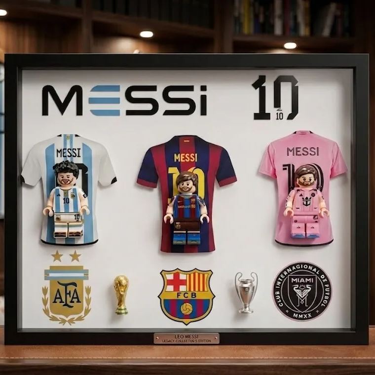 Lionel Messi 3D Mini Jersey & Figure Display Case | Collector's Edition