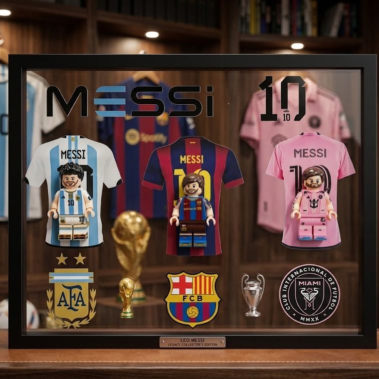 Lionel Messi 3D Mini Jersey & Figure Display Case | Collector's Edition