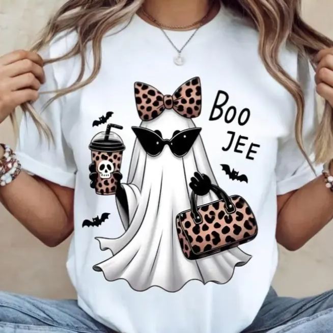 Boo-Jee Ghost Shirt Leopard Ghost Tee