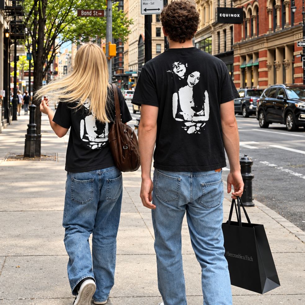 Custom Silhouette Photo Couple Shirt
