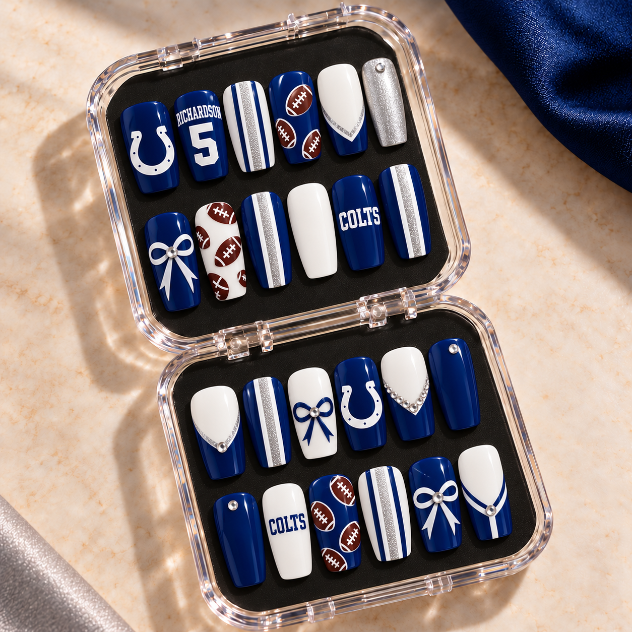 Indianapolis Colts - Football Fan 24-Piece Gameday Press-On Nails Set