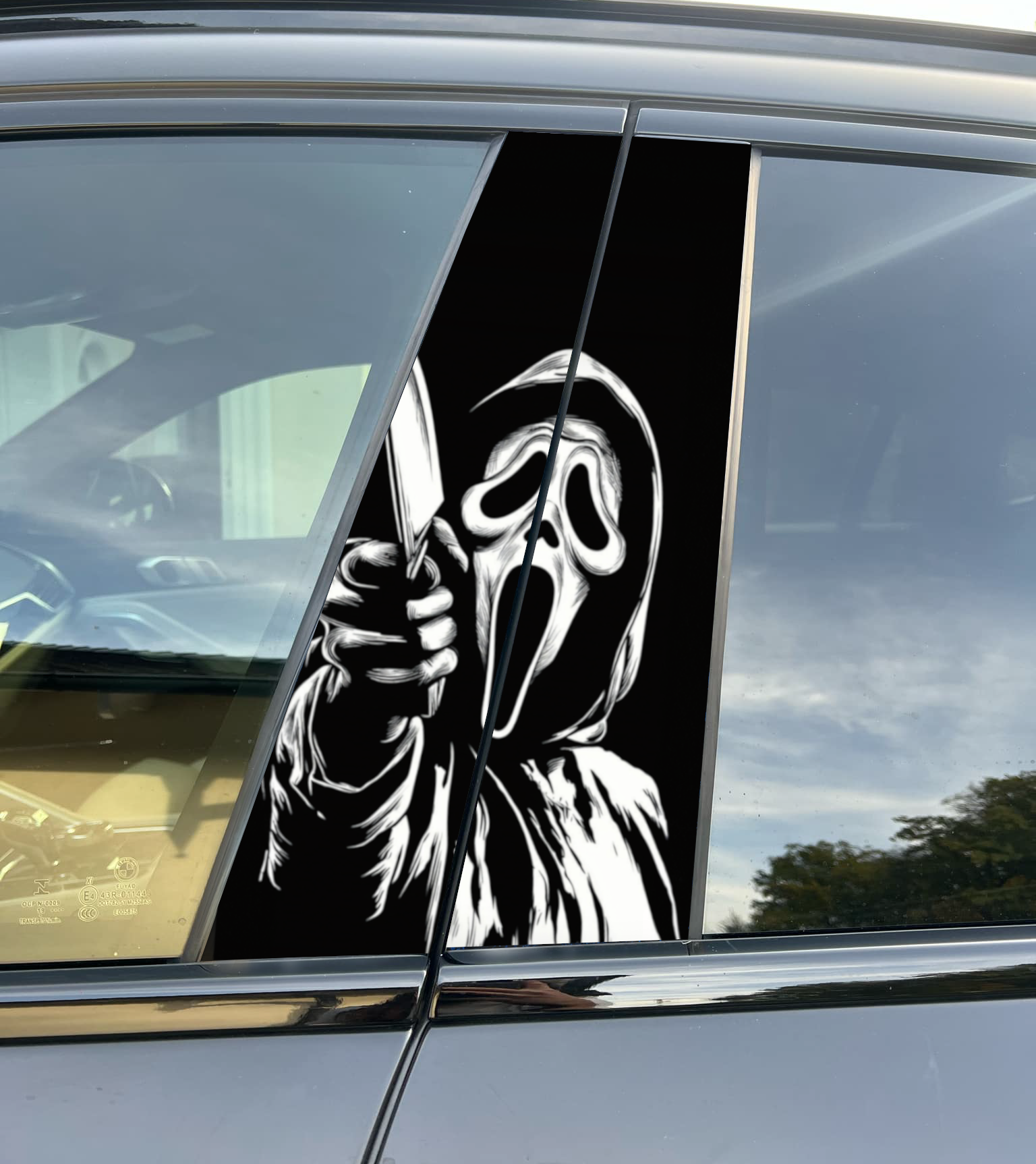 Scream Car Pillar Wrap - Premium Vinyl B-Pillar Decal, Universal Fit
