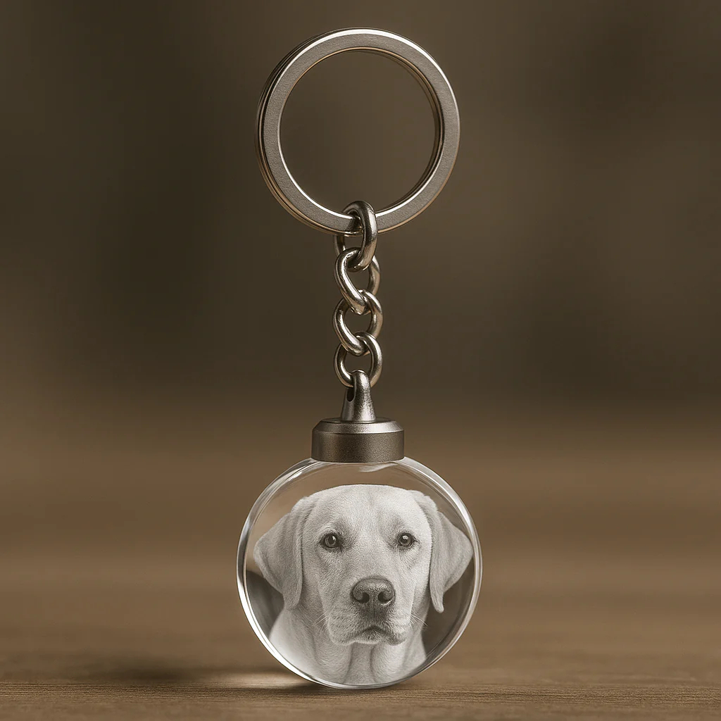 Personalized 3D Photo Crystal Keychain