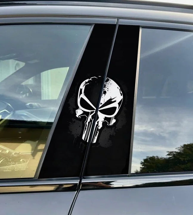 Punisher Car Pillar Wrap - Premium Vinyl B-Pillar Decal, Universal Fit