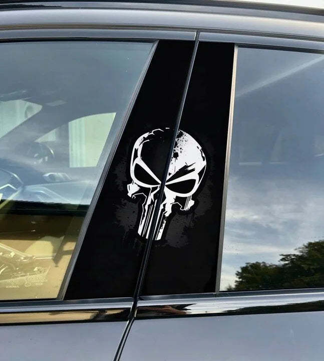 Punisher Car Pillar Wrap - Premium Vinyl B-Pillar Decal, Universal Fit