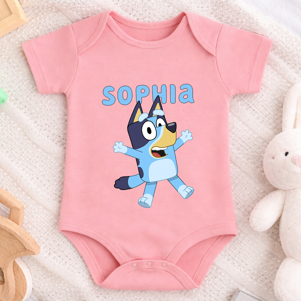 Personalized Cartoon Baby Onesie Cute Bodysuit with Name