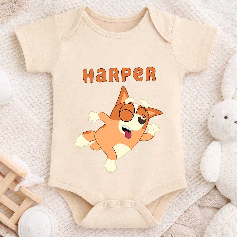 Personalized Cartoon Baby Onesie Cute Bodysuit with Name