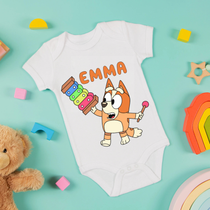 Personalized Cartoon Baby Onesie Cute Bodysuit with Name