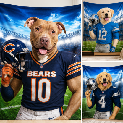 Personalized Football Pet Blanket🏈