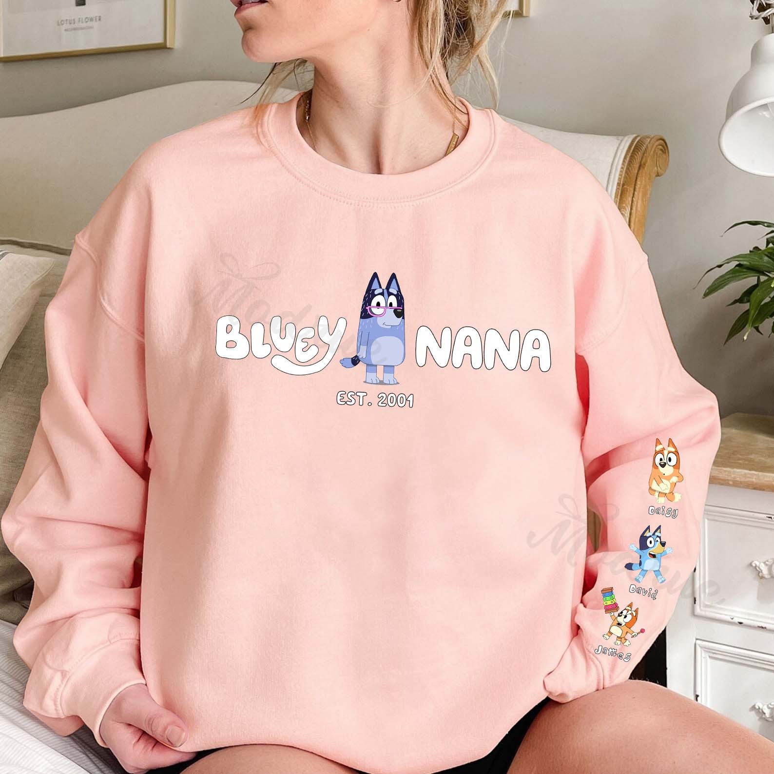 Custom Cartoon NANA Sweatshirt with Kid's Name on Sleeve