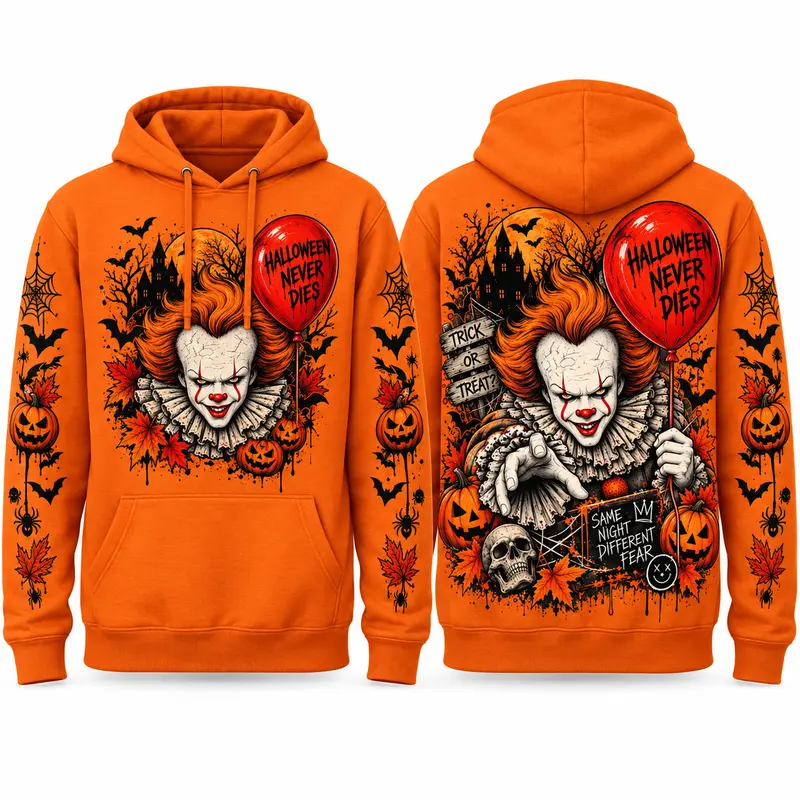 Spooky Season Horror Character Pullover Hoodie