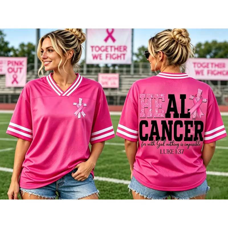Football Pink Ribbon Breast Cancer Awareness Jersey