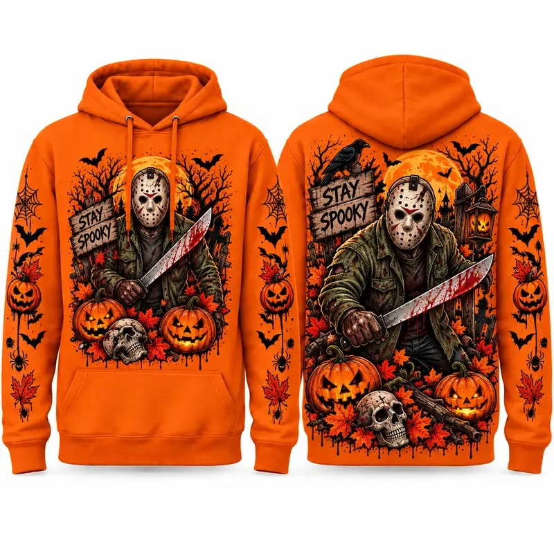 Spooky Season Horror Character Pullover Hoodie