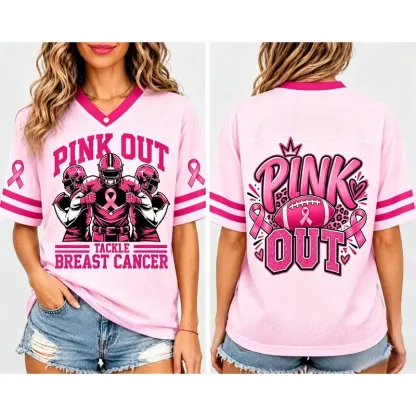 Football Pink Ribbon Breast Cancer Awareness Jersey