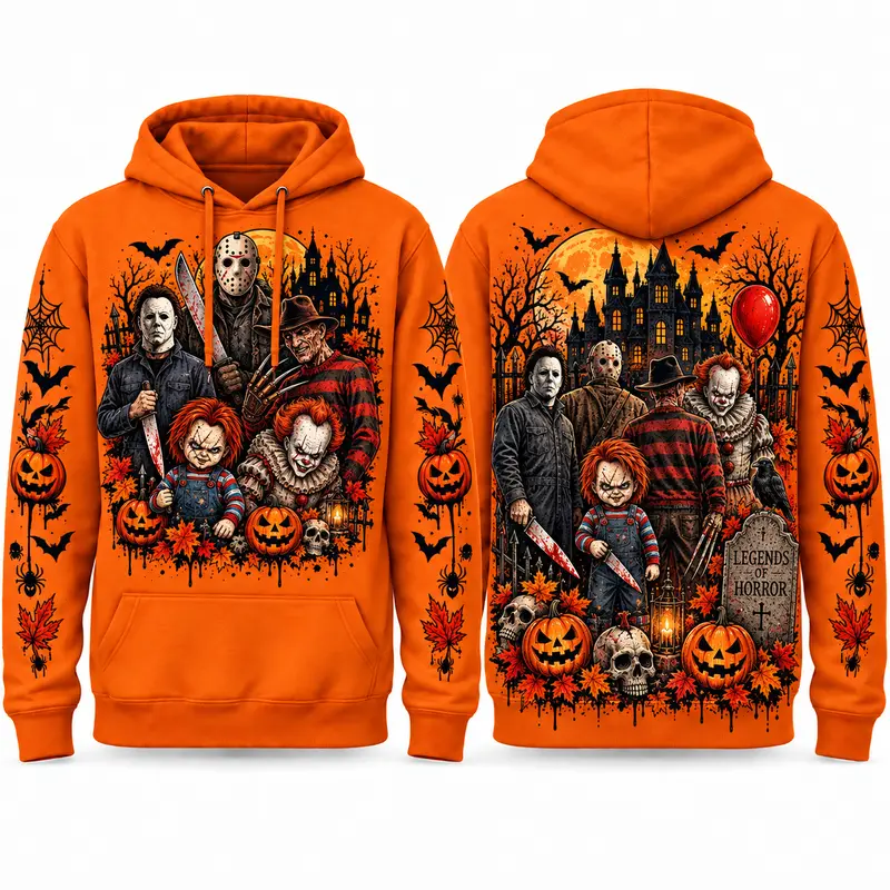 Spooky Season Horror Character Pullover Hoodie