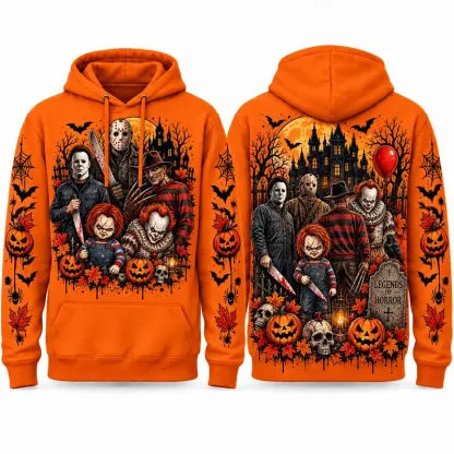 Spooky Season Horror Character Pullover Hoodie