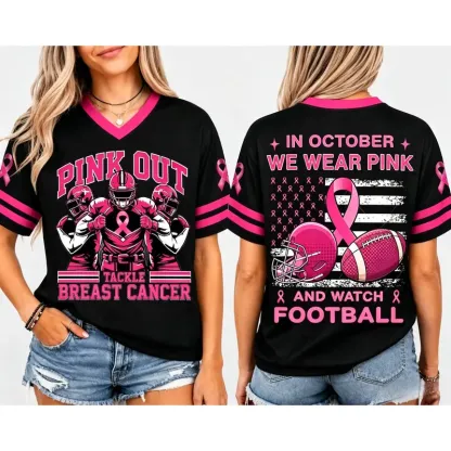 Football Pink Ribbon Breast Cancer Awareness Jersey