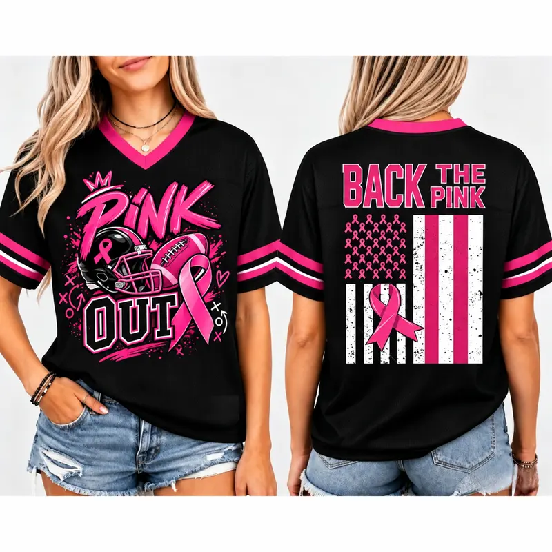 Football Pink Ribbon Breast Cancer Awareness Jersey