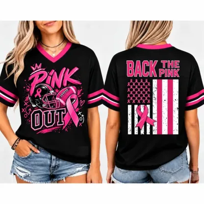 Football Pink Ribbon Breast Cancer Awareness Jersey
