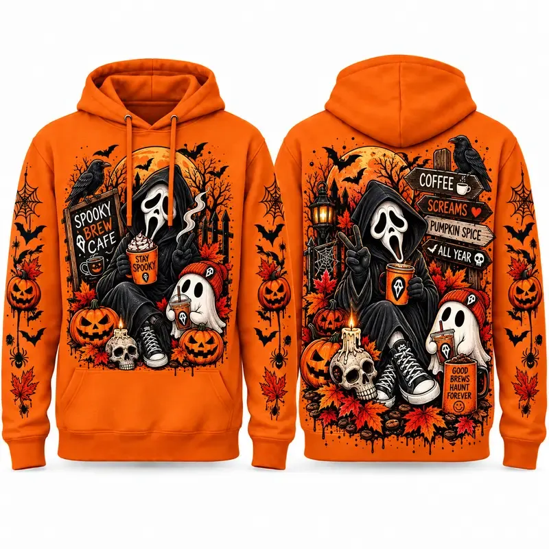 Spooky Season Horror Character Pullover Hoodie