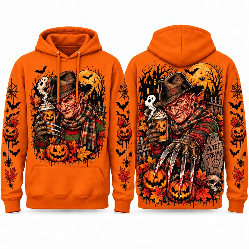 Spooky Season Horror Character Pullover Hoodie