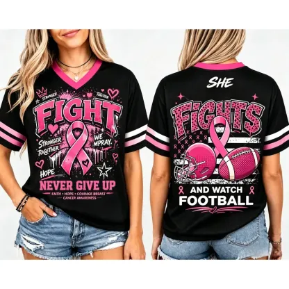 Football Pink Ribbon Breast Cancer Awareness Jersey