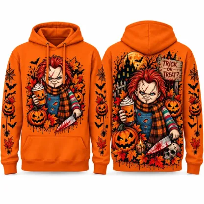 Spooky Season Horror Character Pullover Hoodie