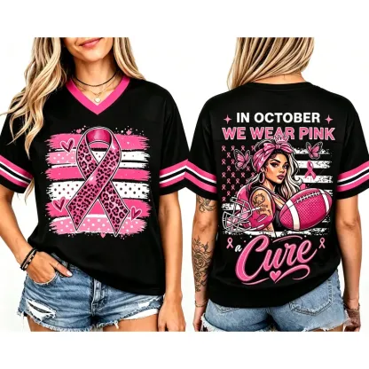 Football Pink Ribbon Breast Cancer Awareness Jersey