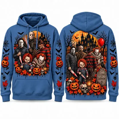 Spooky Season Horror Character Pullover Hoodie