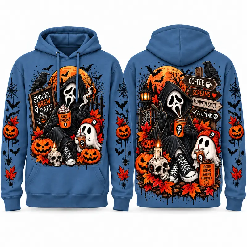 Spooky Season Horror Character Pullover Hoodie
