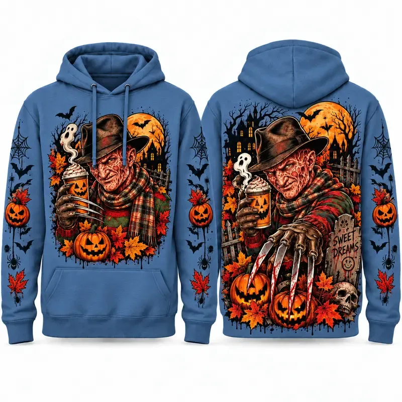 Spooky Season Horror Character Pullover Hoodie
