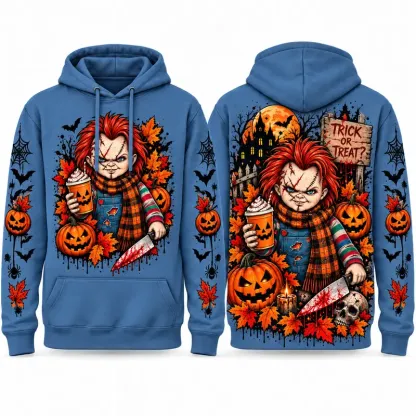 Spooky Season Horror Character Pullover Hoodie