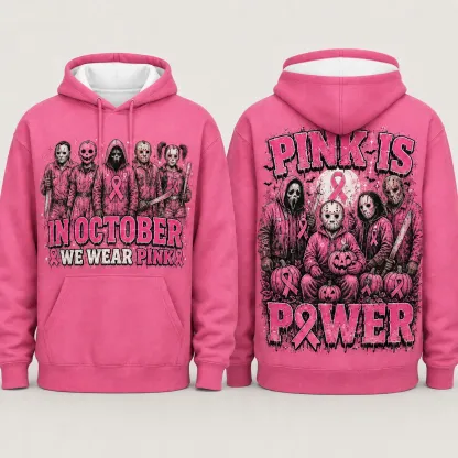 Pink October Graphic Pullover Sweatshirt Hoodie