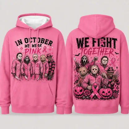 Pink October Graphic Pullover Sweatshirt Hoodie
