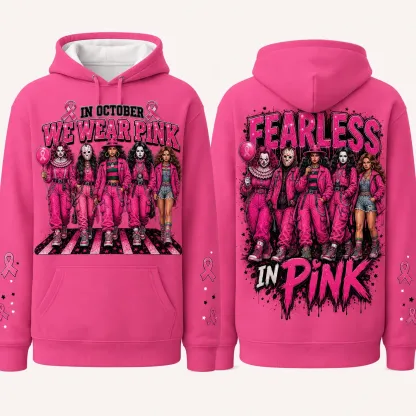 Pink October Graphic Pullover Sweatshirt Hoodie