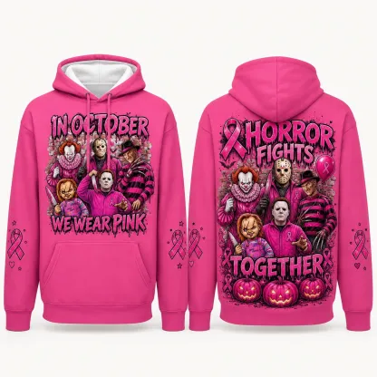 Pink October Graphic Pullover Sweatshirt Hoodie