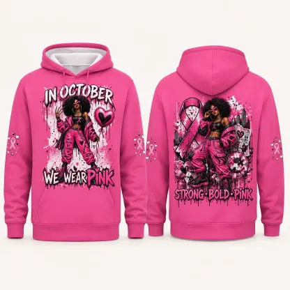 Pink October Graphic Pullover Sweatshirt Hoodie